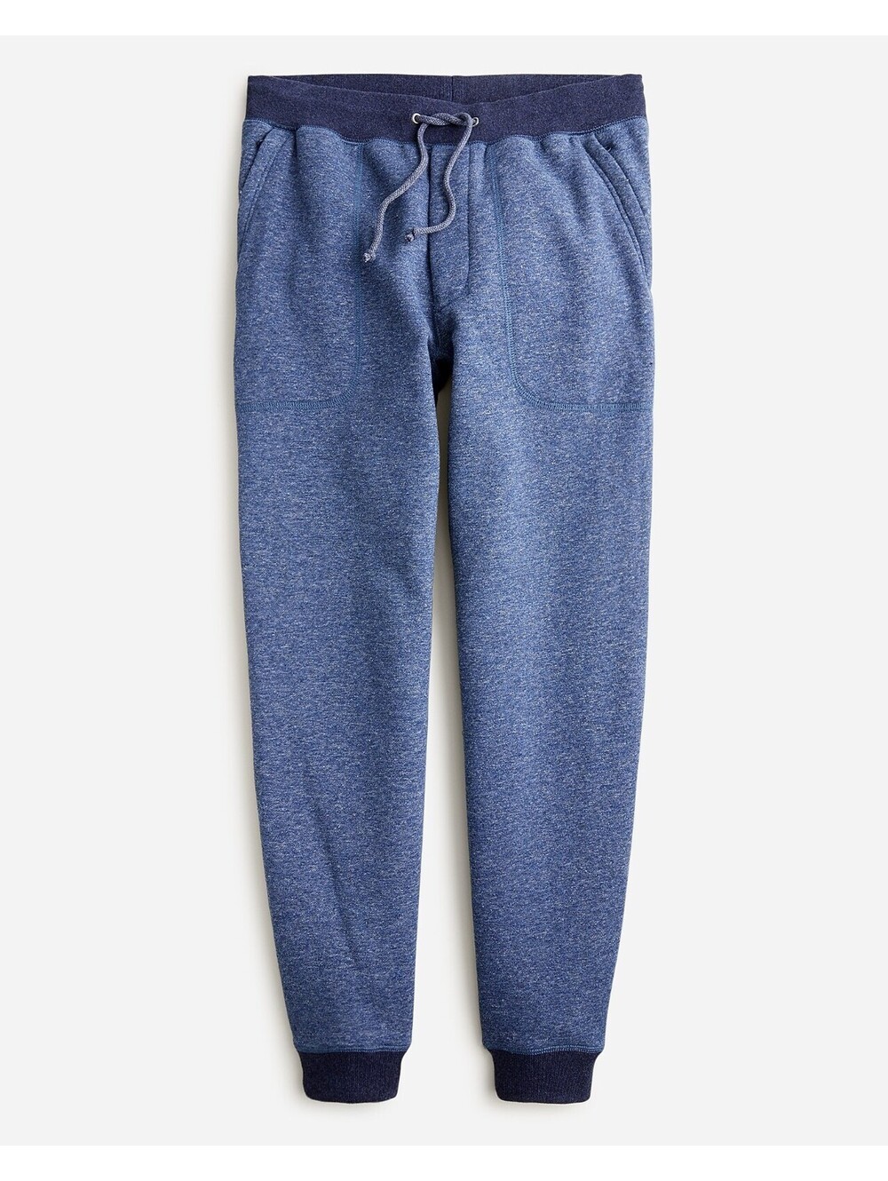 J.Crew Marled Brushed Fleece Jogger Sweatpants Large Heather Blue Navy